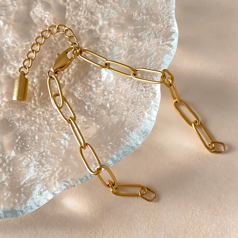 18K Gold PVD Geometric Stainless Steel Bracelet