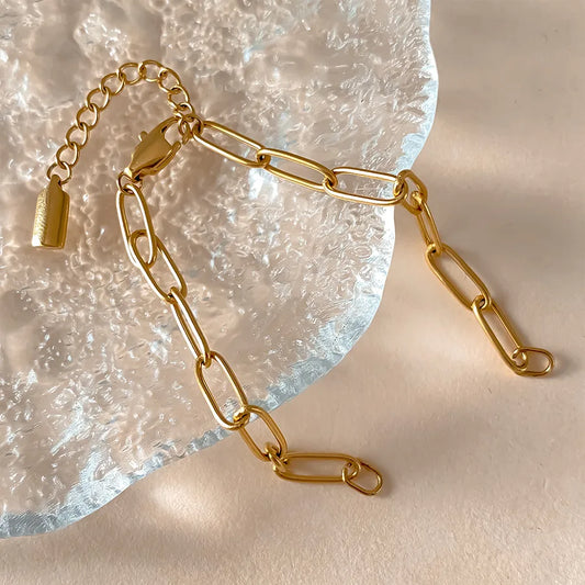 18K Gold PVD Geometric Stainless Steel Bracelet