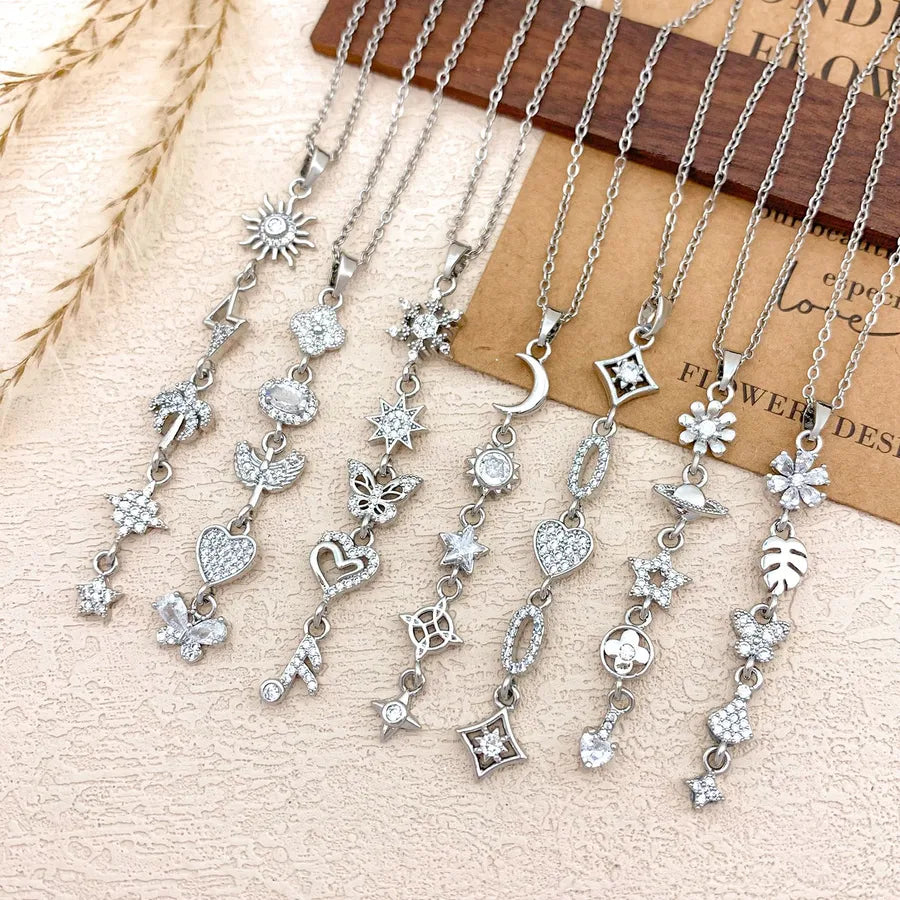 Gold Plated Sun Moon Star Pendant Necklace