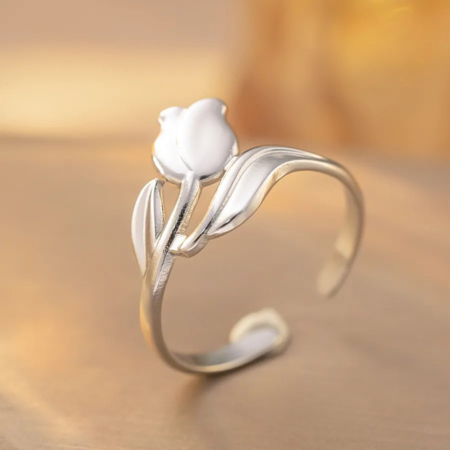 Geometric Titanium Steel Open Ring K276 Steel Color Ring Open