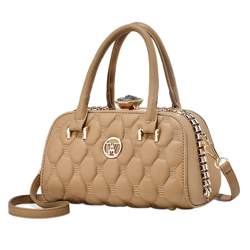 Embroidered Diamond Studded Shoulder Handbag