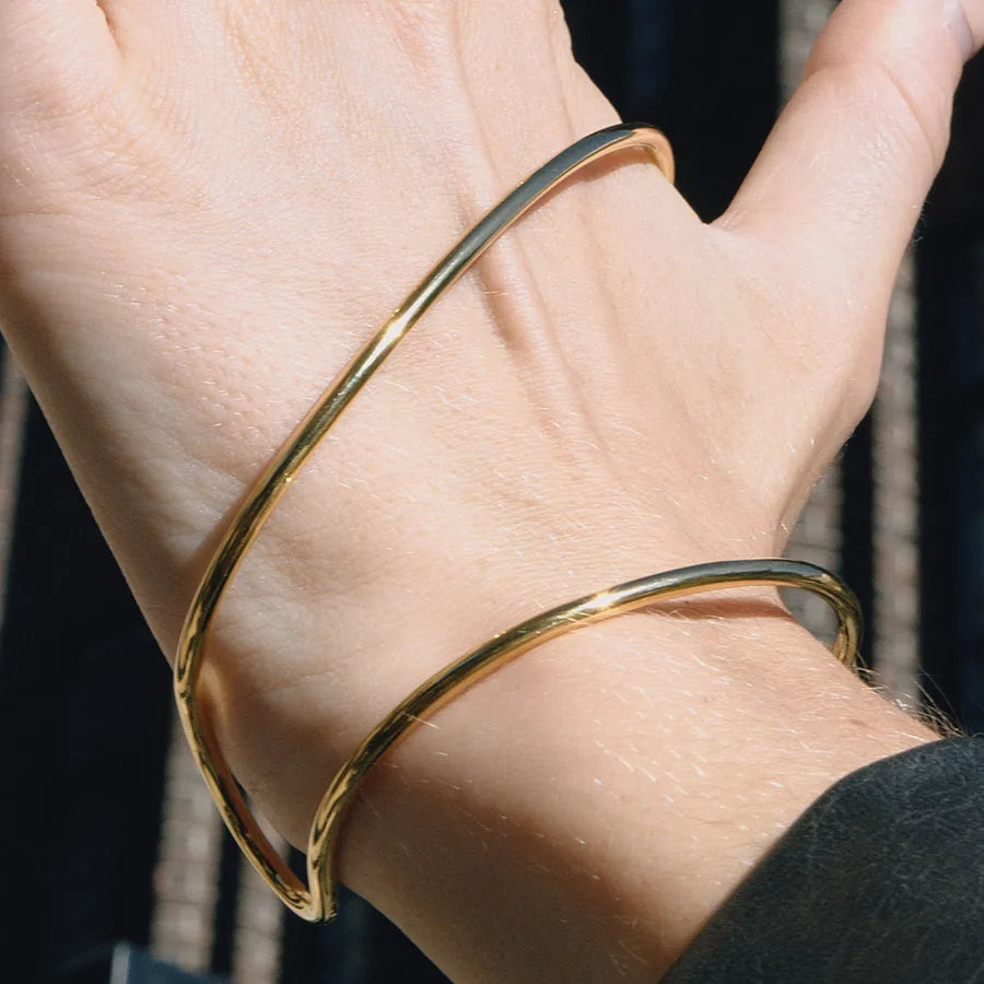 18K Gold Plated Asymmetrical Cuff Bracelet