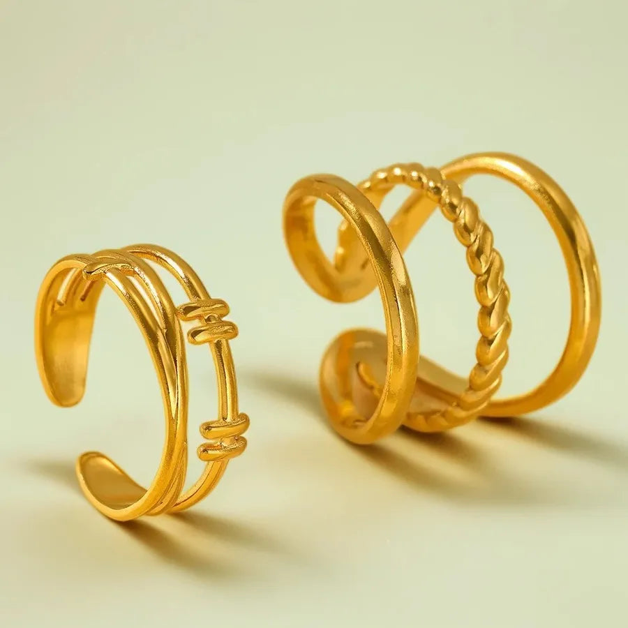 18K Gold Plated Stainless Steel Open Ring