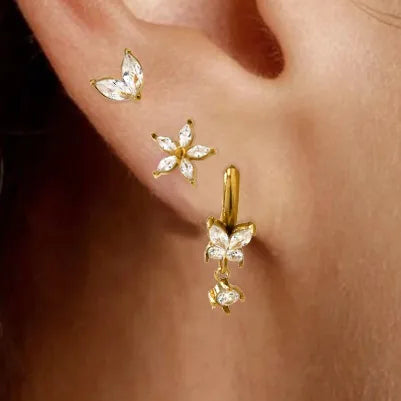 18K Gold Plated Stainless Steel Zircon Earrings