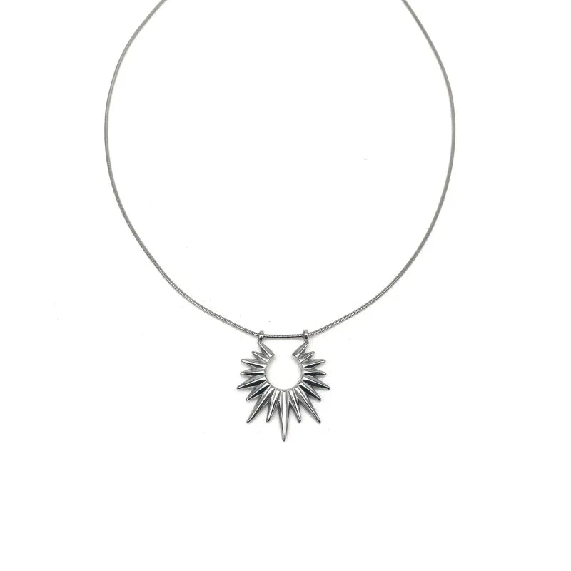 Titanium Steel Sun Snake Pendant Necklace