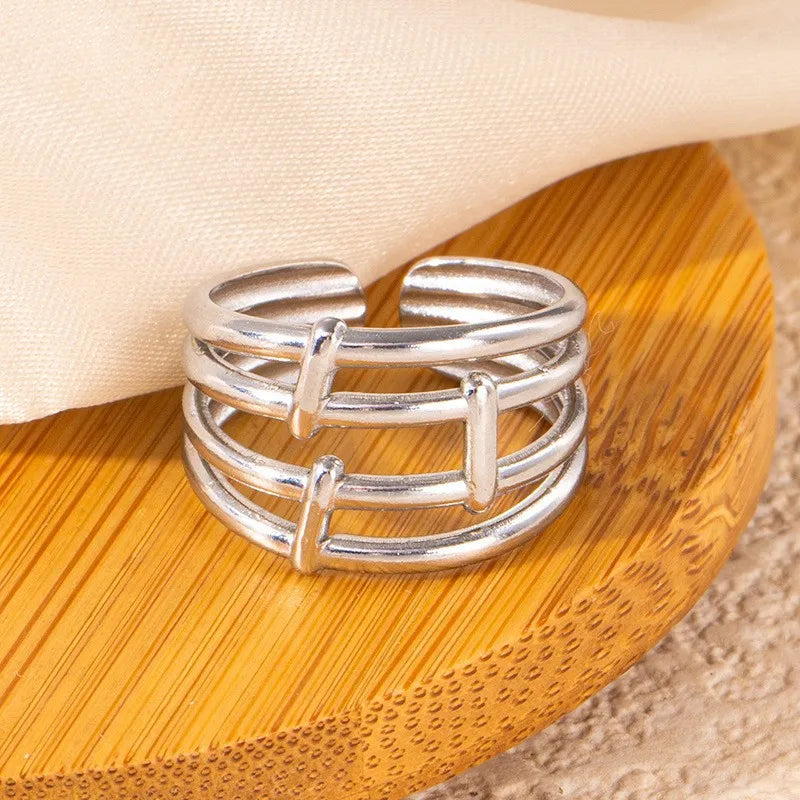 Titanium Steel Fish Tail Ring for Women