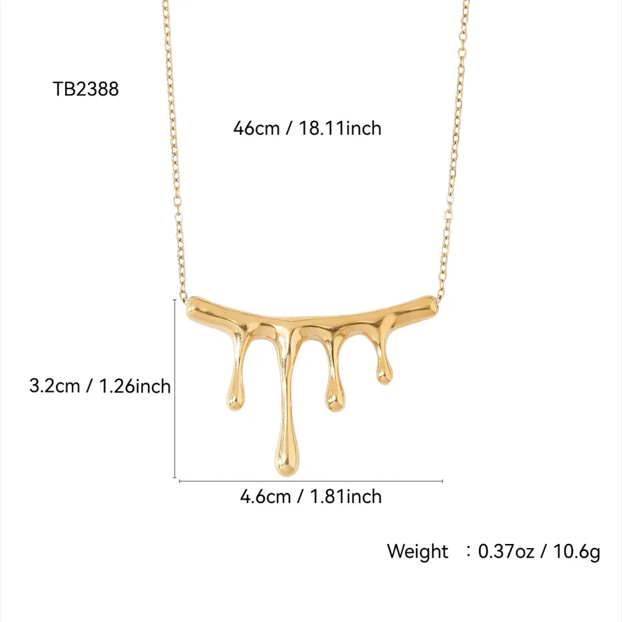 18K Gold Geometric Pendant Necklace for Women