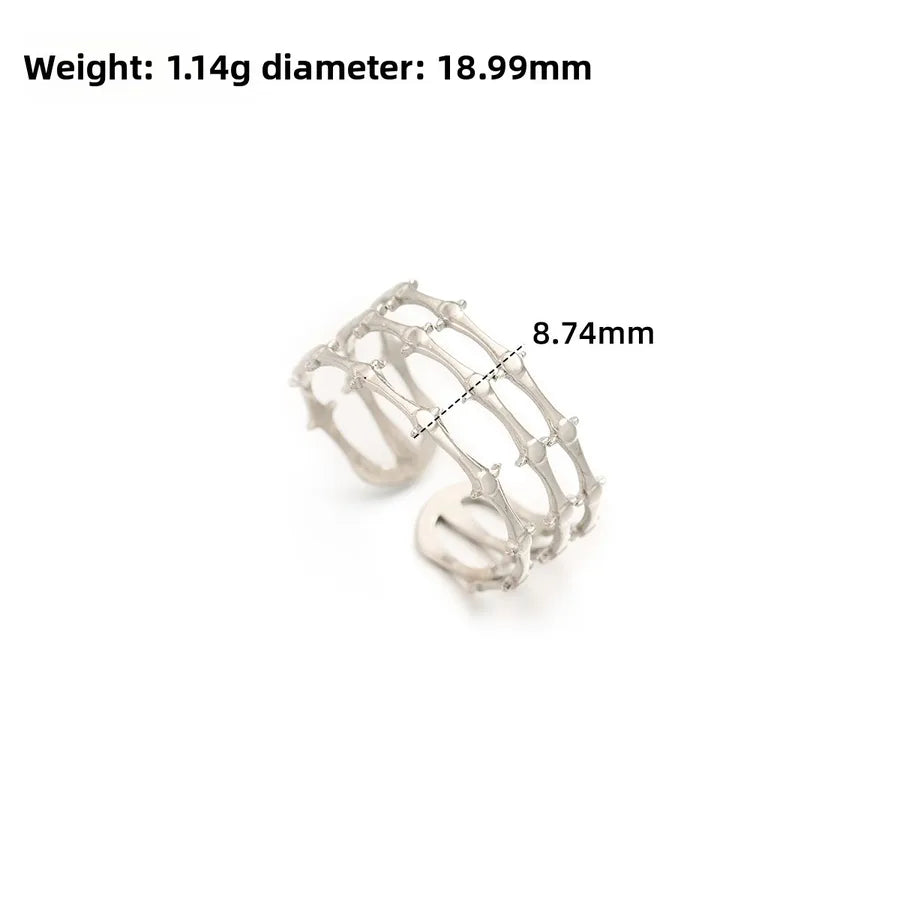 Gold Open Heart Stainless Steel Ring Adjustable Opening J317-Y Steel Color