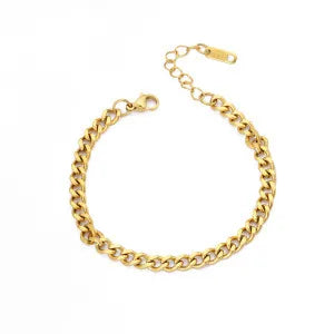 Gold Plated Figaro Chain Bracelet for Women G1984 18k