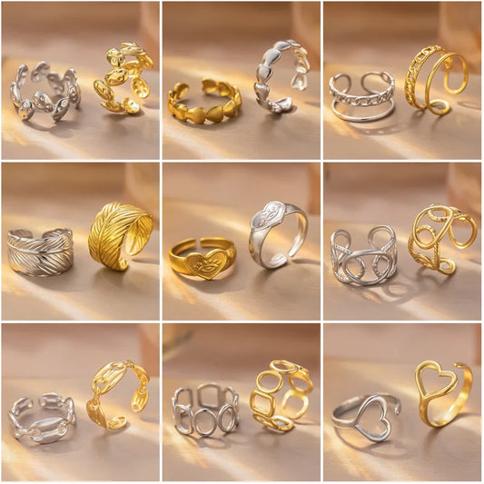 Personalized Titanium Steel Textured Couple Ring