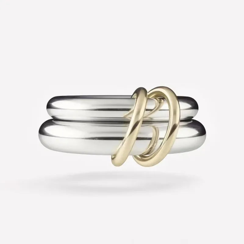 18K Gold Plated Titanium Steel Double Ring Bracelet