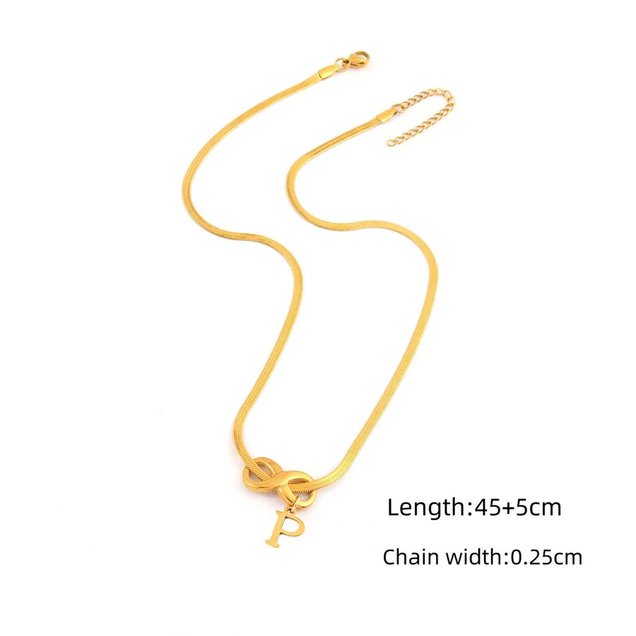 18K Gold Plated Infinity Letter Pendant Necklace Gold p