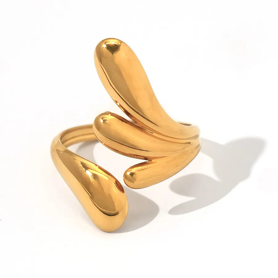 18K Gold Plated Geometric Stainless Steel Ring