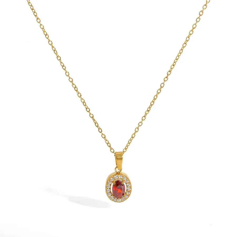 Gold Plated Zircon Pendant Necklace for Women