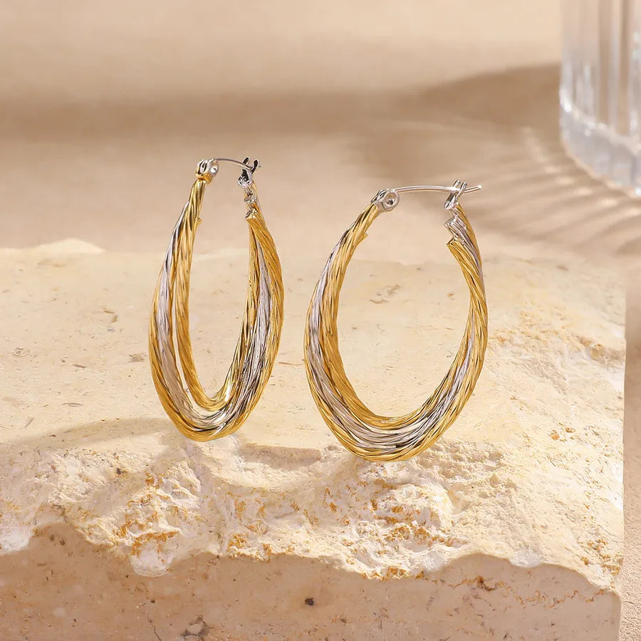 Gold & Silver Gradient Stainless Steel Earrings