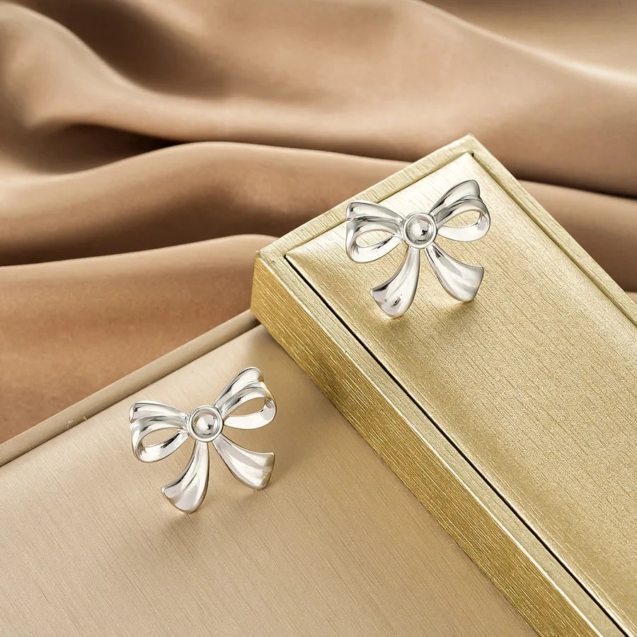 Irregular 18K Gold Plated Stainless Steel Earrings E1392-B (a Pair of Silver Ear Studs)