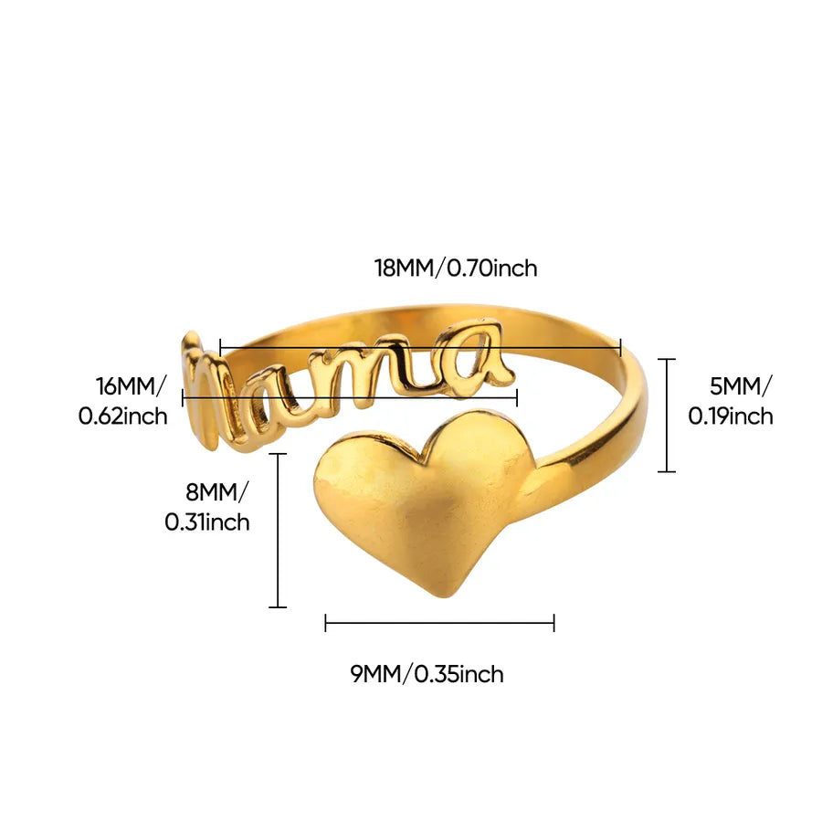 18K Gold Heart Ring – Stainless Steel, PVD Coated