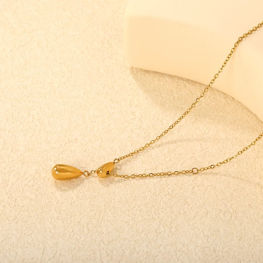 Stainless Steel Waterdrop Pendant Necklace