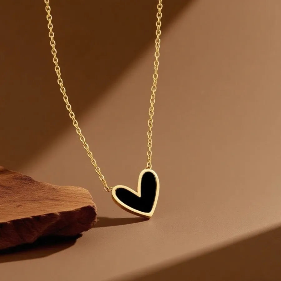 Titanium Steel Heart Pendant Necklace