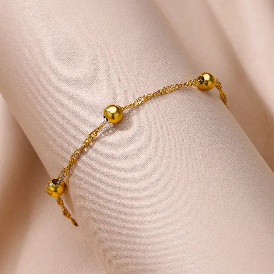 Boho Devil's Eye Heart Gold Anklet