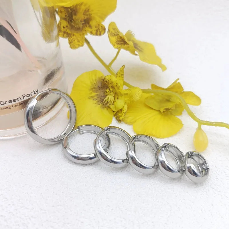 Elegant Titanium Steel Hoop Earrings