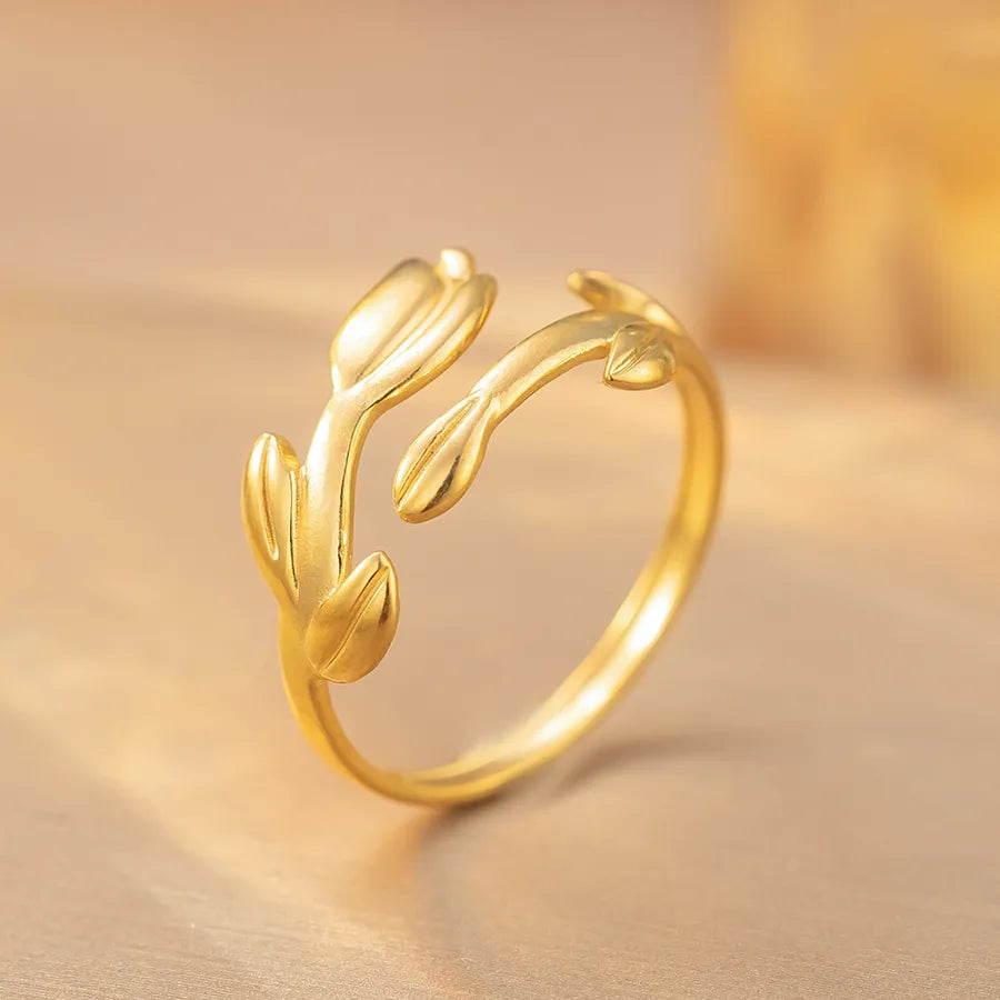 Heart-Shaped Titanium Steel Adjustable Ring K263 Gold Ring Adjustable