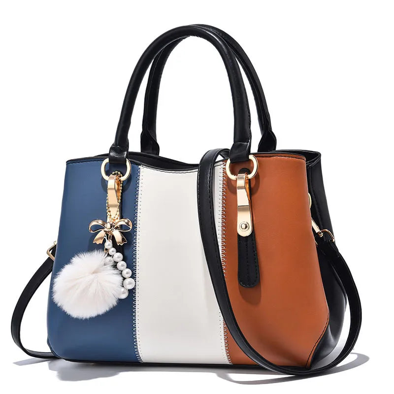 Women's Large Capacity Colorblock Shoulder Bag