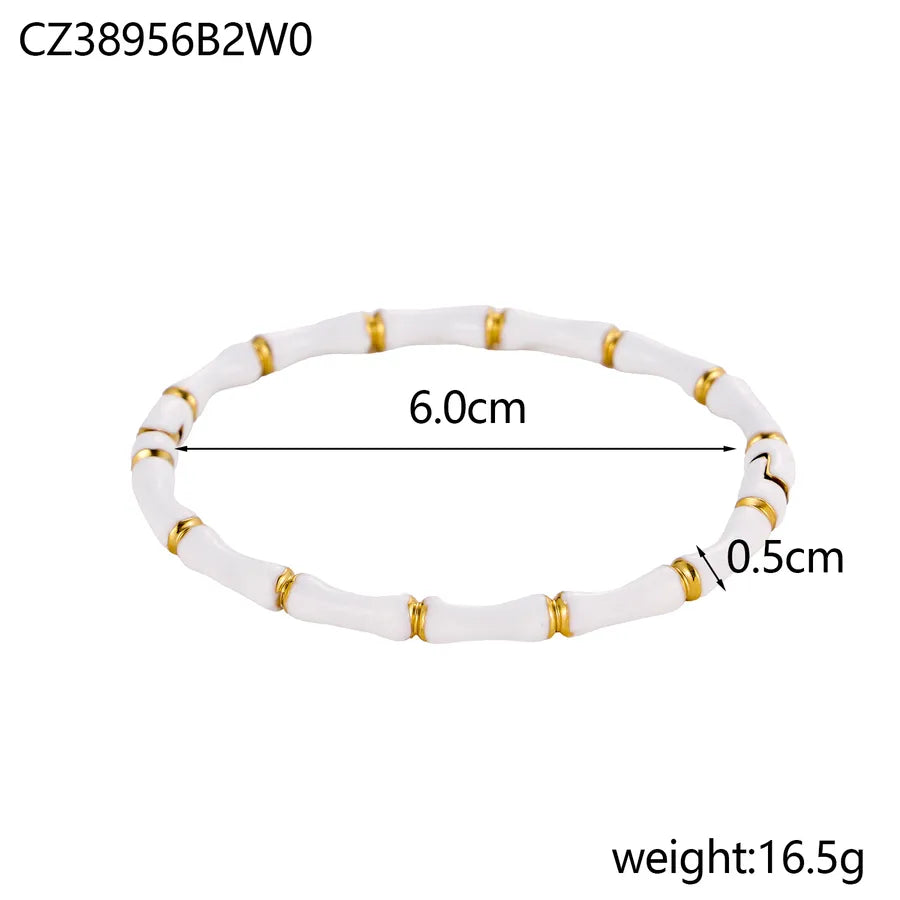 18K Gold Plated Geometric Titanium Steel Bracelet One Size CZ38956B2W0 9*9*1