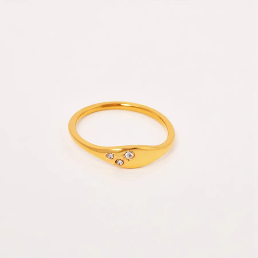 18K Gold Sun Pattern Zircon Ring