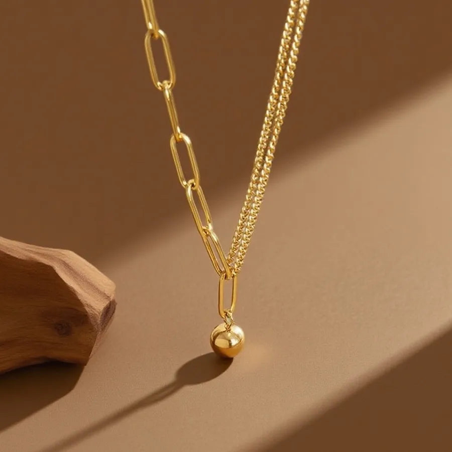 Titanium Steel Heart Pendant Necklace X0221-Responsive Necklace - Gold