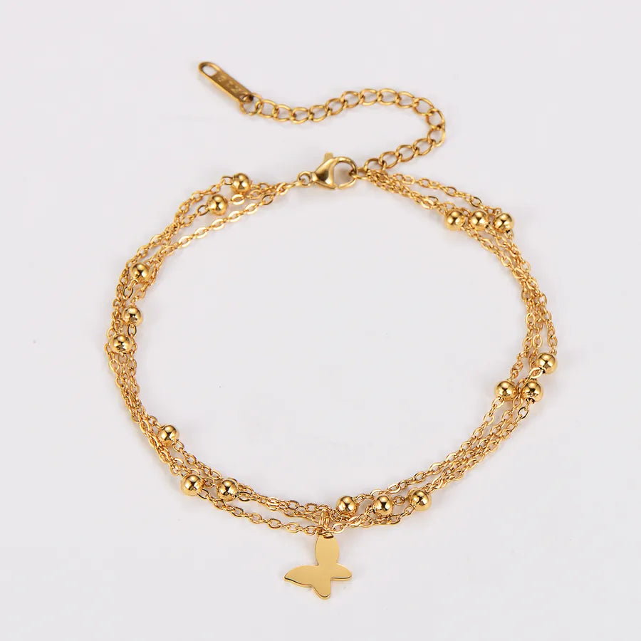 18K Gold Butterfly Stainless Steel Bracelet Gold