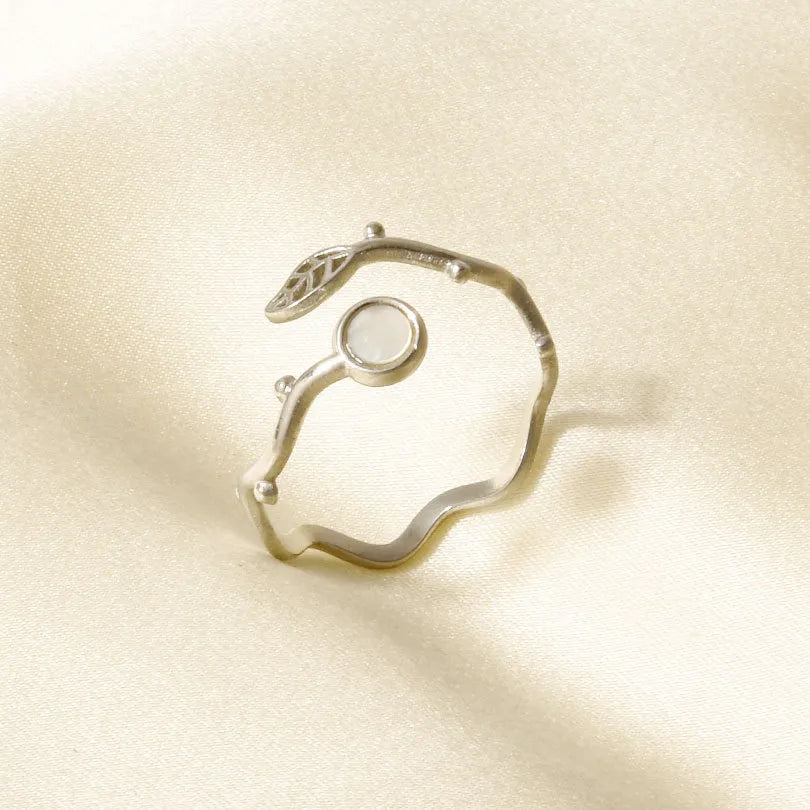 18K Gold Plated Geometric Shell Open Ring J927-S-W