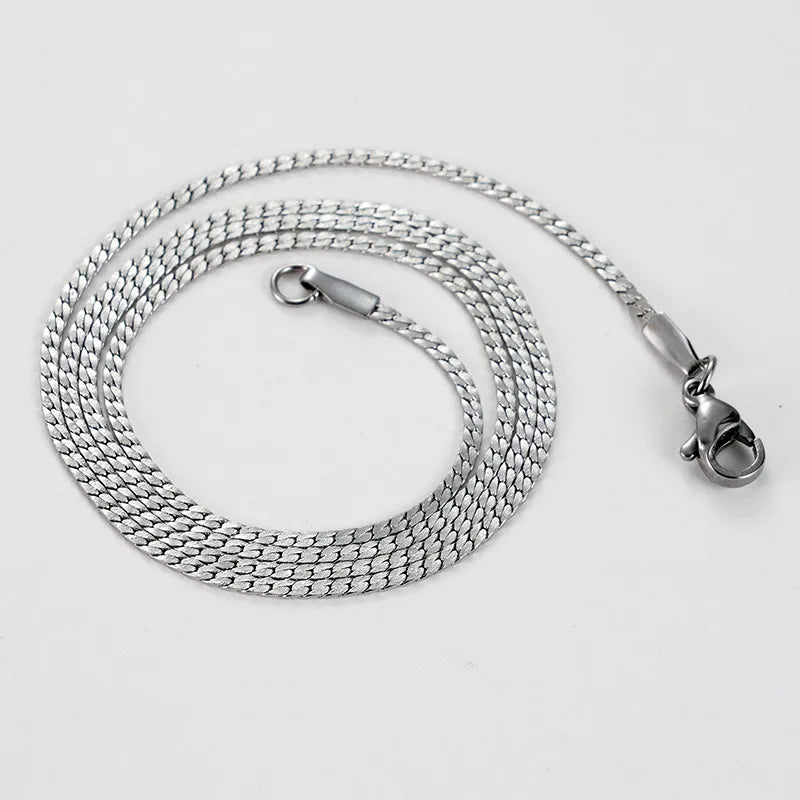 Geometric Titanium Steel Necklace Set Steel Color