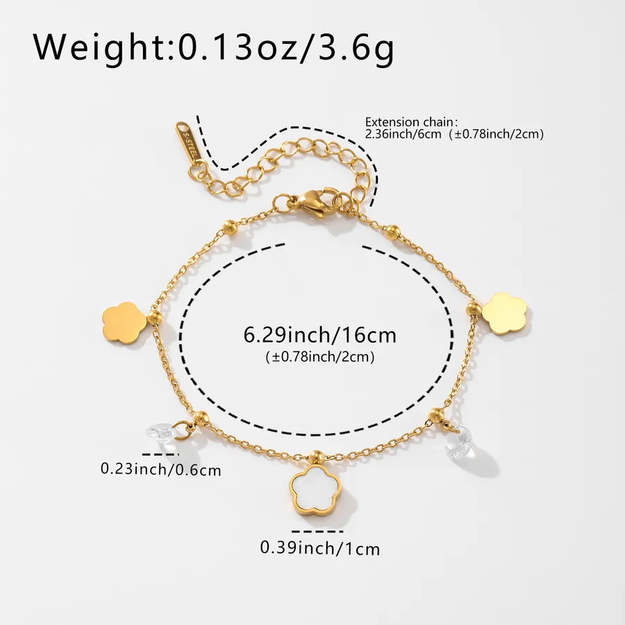 Gold & Silver Clover Bracelet for Women