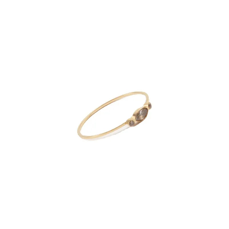 Thin Gold Zirconia Ring for Women