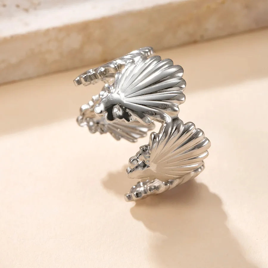 Geometric Stainless Steel Open Ring