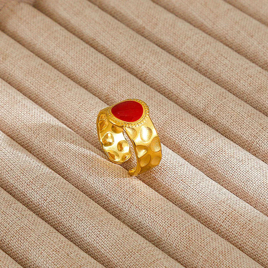 Heart Pattern Stainless Steel Ring 276