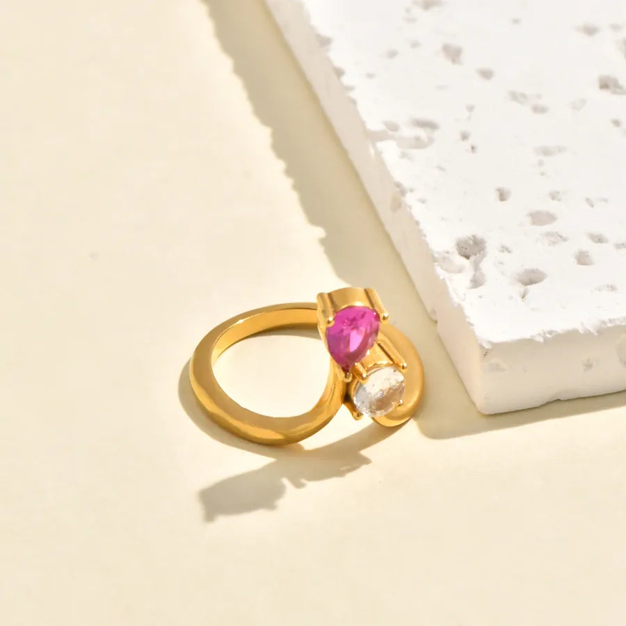 Gold Plated Irregular Heart Shell Ring Gold 3