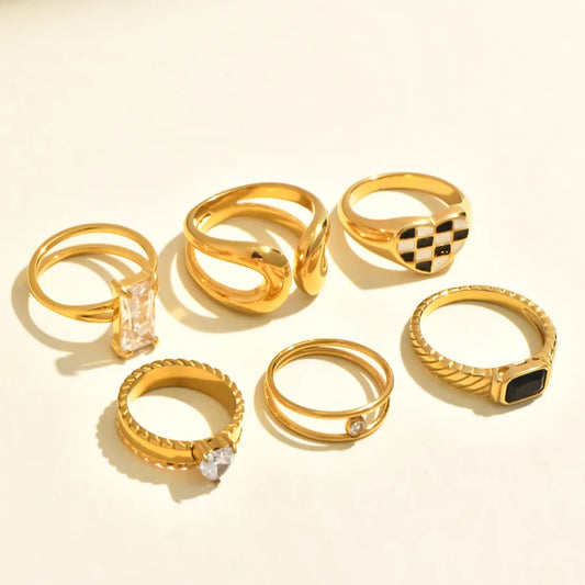 Gold Plated Geometric Heart Zircon Ring