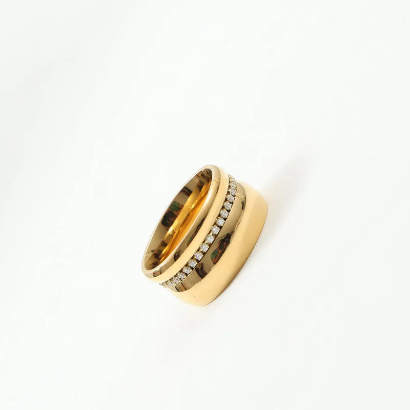 18K Gold Plated Geometric Titanium Ring