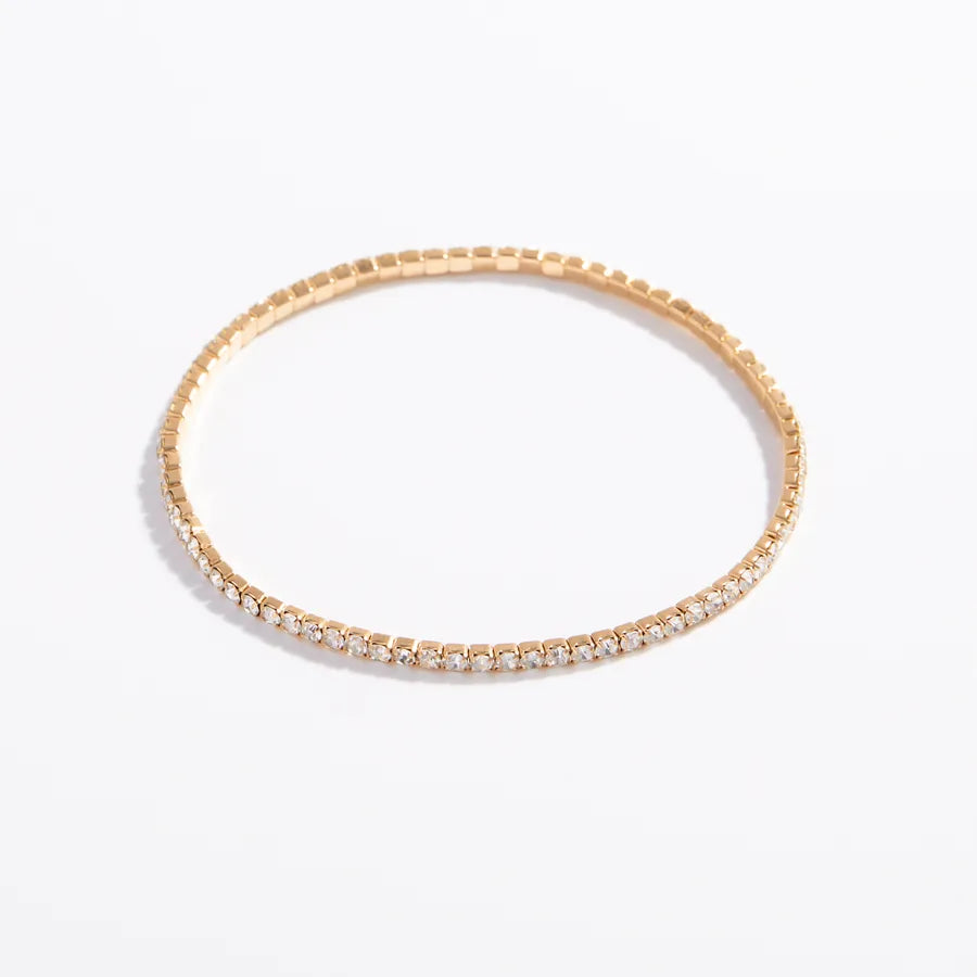 Elegant Gold-Plated Round Tennis Bracelet Gold