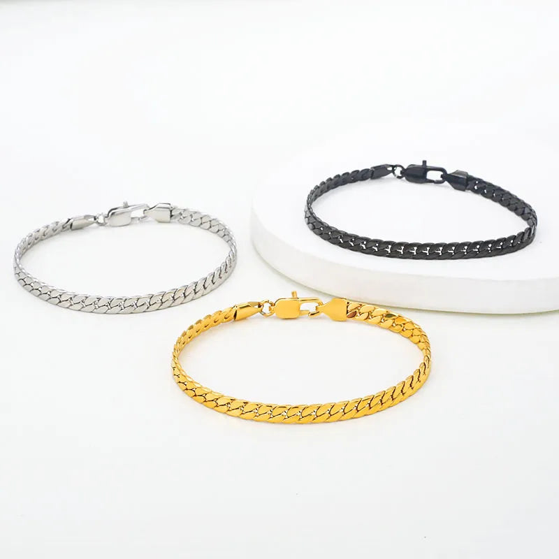 Geometric Titanium Steel Bracelet – PVD Coated