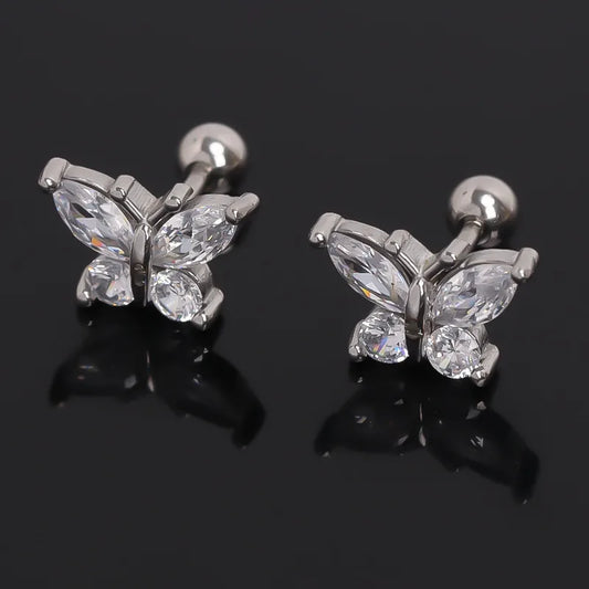Butterfly Knot Gold Stainless Steel Stud Earrings