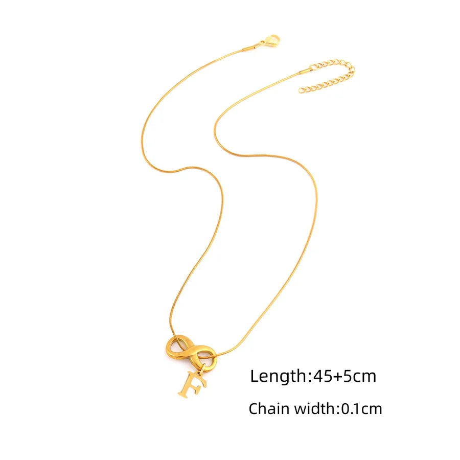 Gold Plated Infinity Pendant Necklace for Women Gold F
