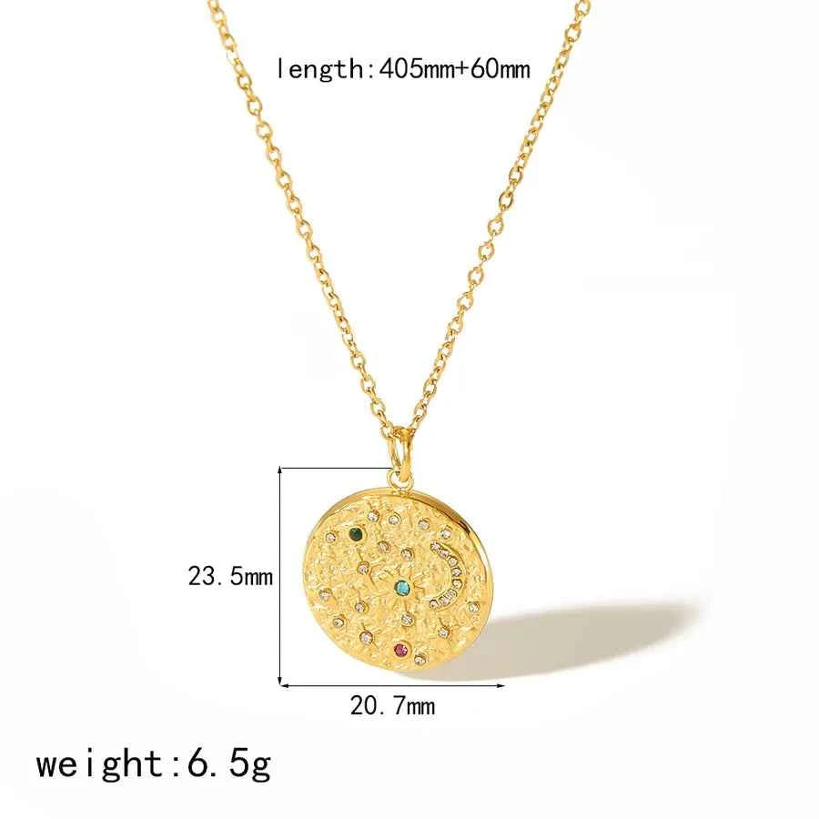 18K Gold Sun & Moon Pendant Necklace