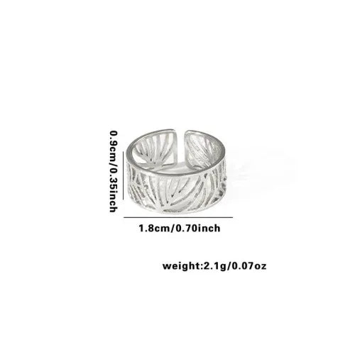 Titanium Steel Fish Tail Ring for Women Adjustable Opening TYR0403