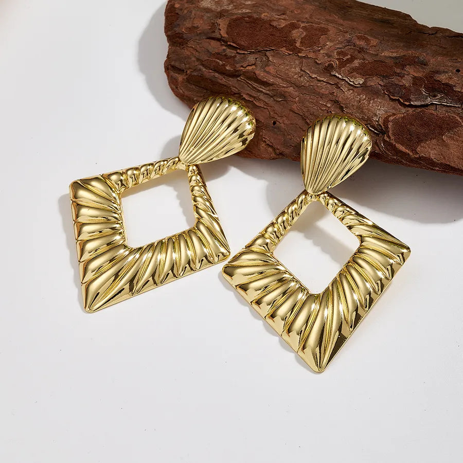 Gold Geometric Stainless Steel Earrings