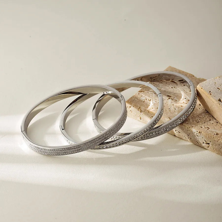 18K Gold PVD Geometric Stainless Steel Bangle