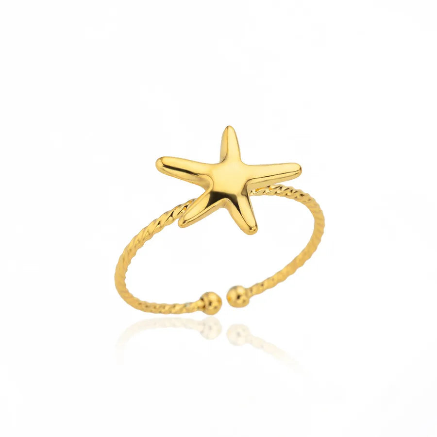 Gold Starfish Adjustable Ring – Stainless Steel 12