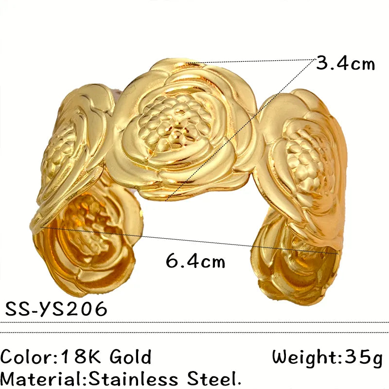 Gold Plated Stainless Steel Heart Cherry Bracelet Average Size Gold SS-YS206 SS-YS206